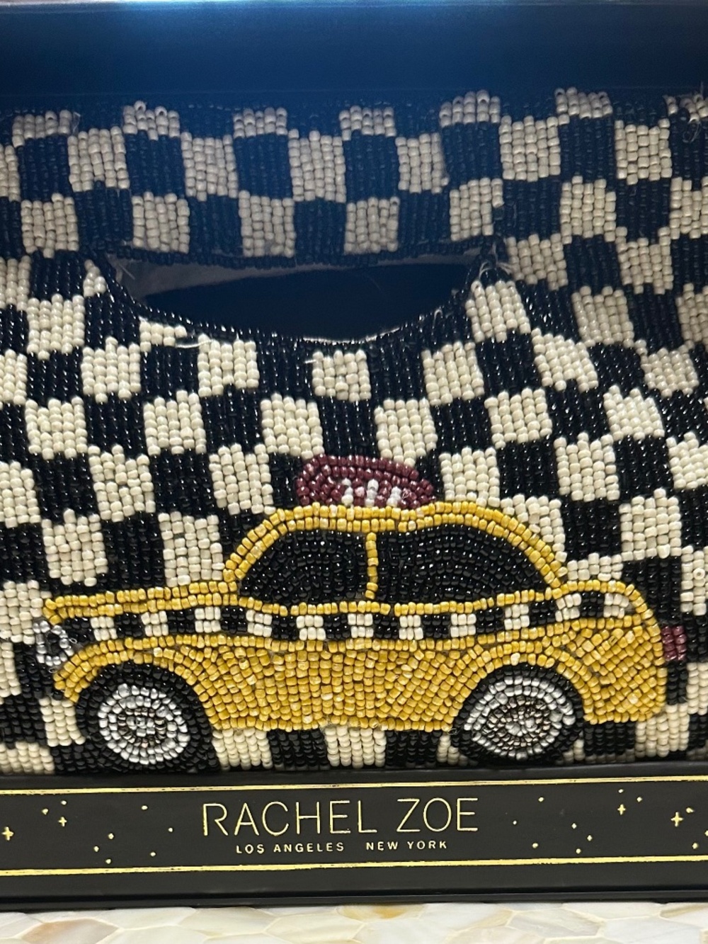 NEW IN BOX RACHEL ZOE NEW YORK TAXI BEADED Crossbody Clutch BAG!